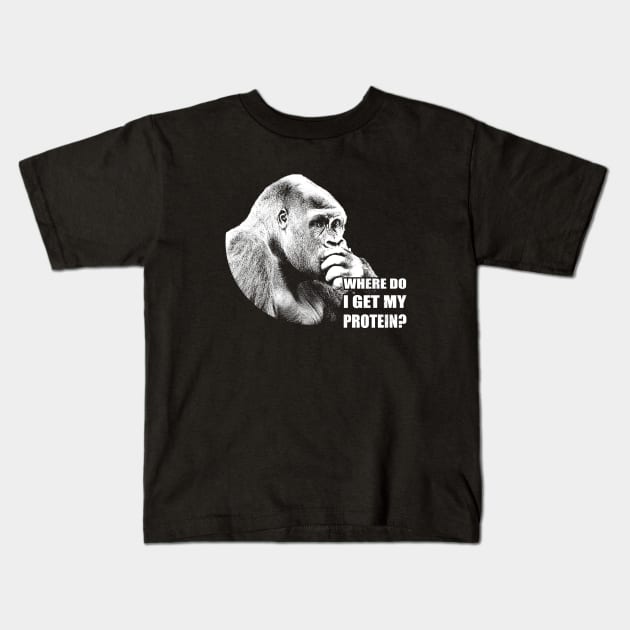 Vegan Gorilla Kids T-Shirt by Stoney09